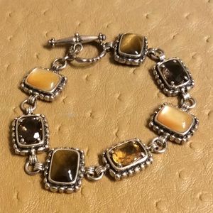 😍925 Silver Gemstone Toggle Bracelet😍